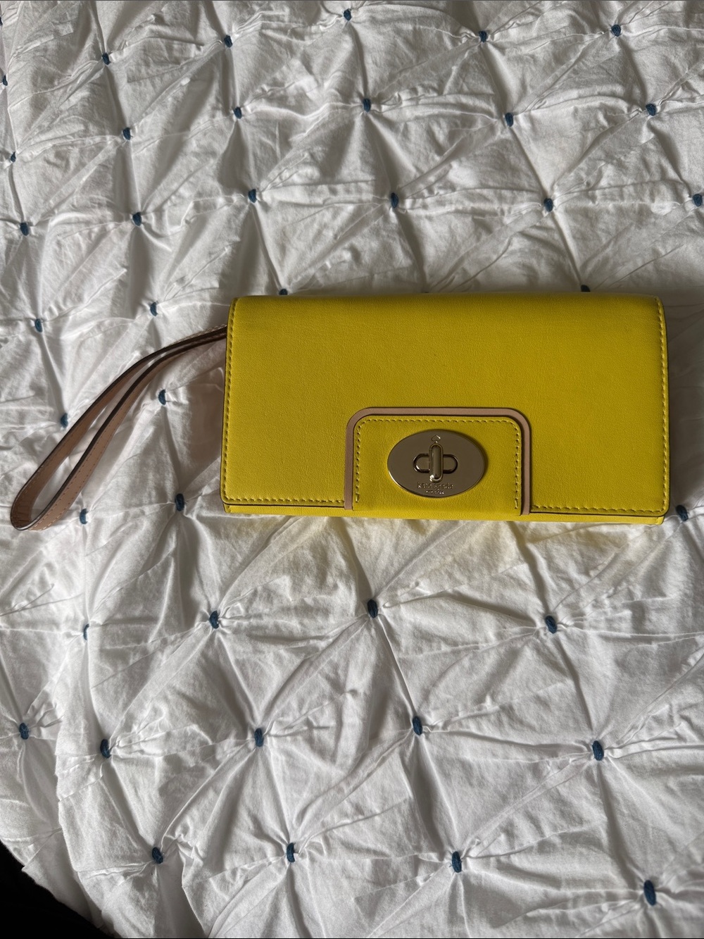 Like New!!! Kate Spade Yellow Leather Wristlet Wallet